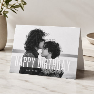 Birthday Card Personalised Photo Folded Greeting