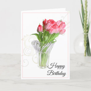 Birthday Card-Pink Tulips Card