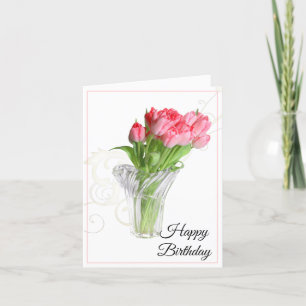 Birthday Card-Pink Tulips Card