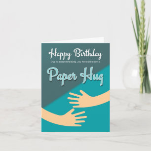 Birthday Card Quarantine coronaviris, Paper Hug