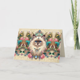 Birthday Card Ragdoll Angel Cat Princess