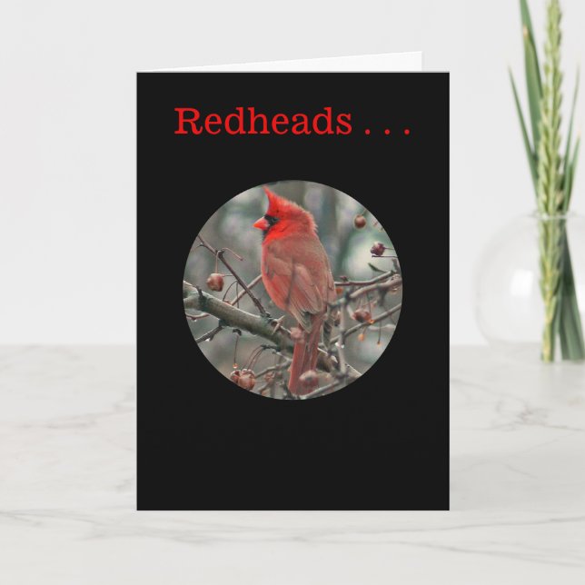 birthday card, "REDHEADS ARE UNIQUE AND SPECIAL" Card (Front)