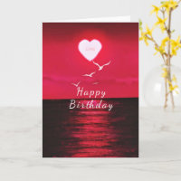 Birthday Card Sea Sunset Love Romantic