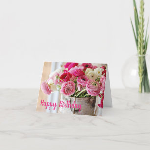 Birthday Card - Shabby Chic Bouquet