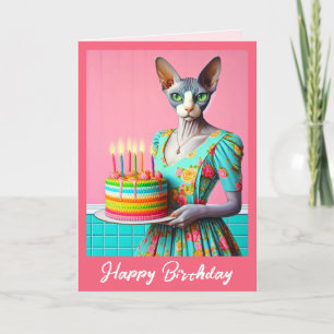 Birthday Card   Sphynx Cat 6th Birthday Candles 