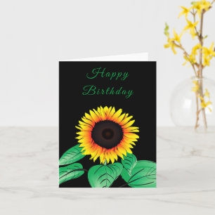 Birthday Card Sunflower Your Colours and Text