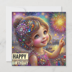 BIRTHDAY CARD ~ Sweet Girl ~ Harbour Fireworks ~