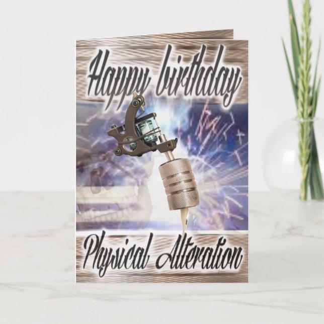 Birthday card tattoo machine (Front)