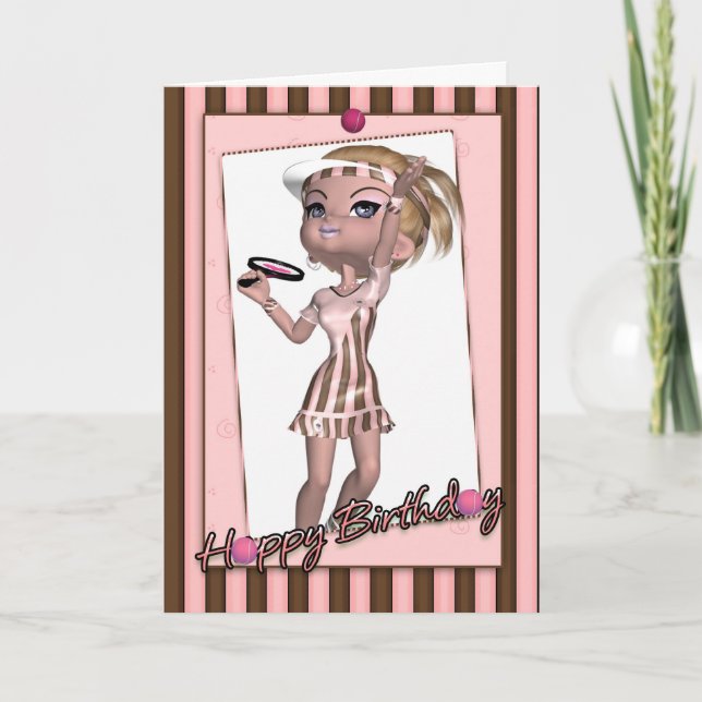 Birthday Card Tennis Player - Tweens & Teens (Front)