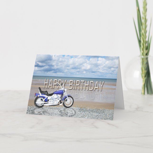 Birthday card with a motor bike (Front)