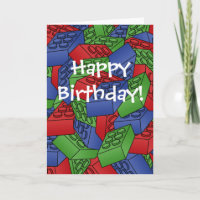 Birthday Card with a Pile of Building Blocks