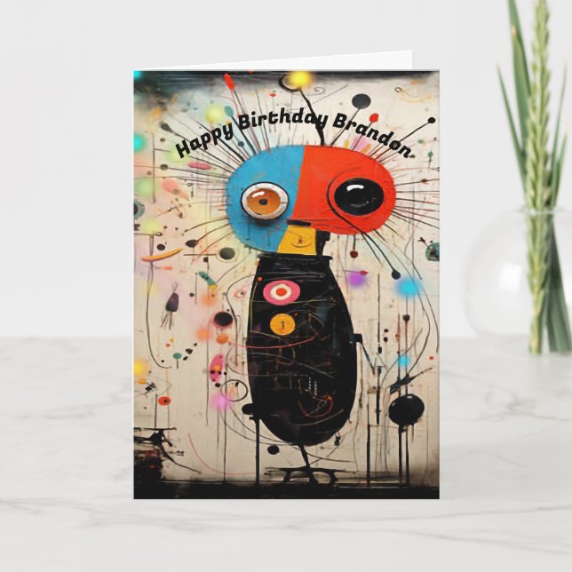 Birthday Card with Abstract Bug for Boy (Front)