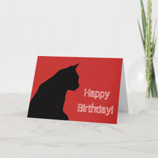 Birthday card with black cat
