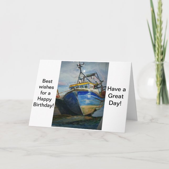 Birthday Card with Boat (Front)