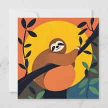 Birthday card With Colorful Sloth Design