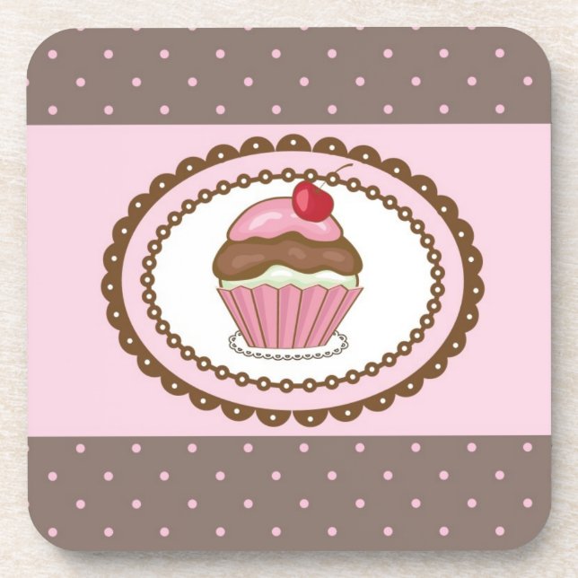 Birthday card with cupcake coaster (Front)