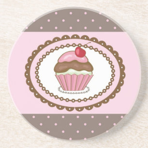 Birthday card with cupcake coaster