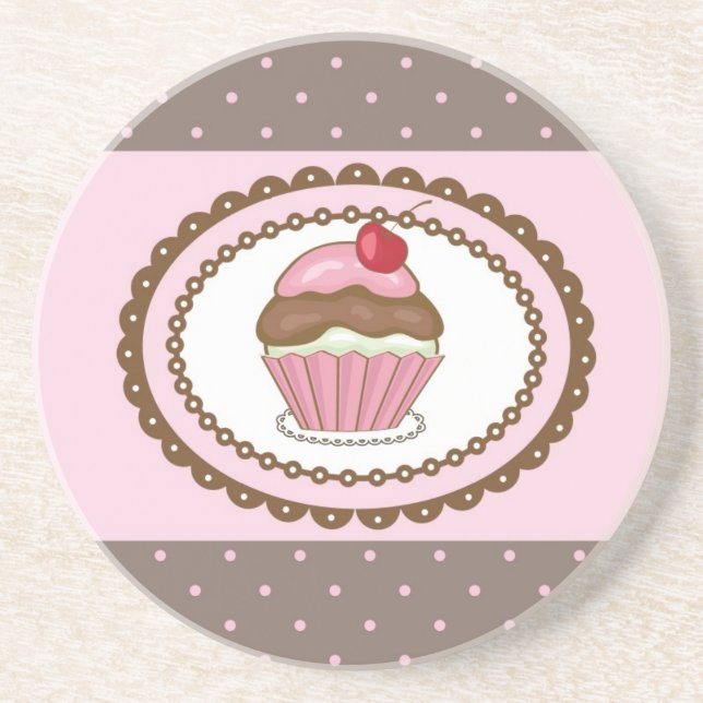 Birthday card with cupcake coaster (Front)