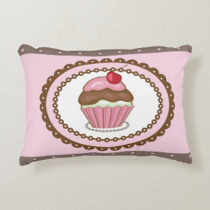 Birthday card with cupcake decorative cushion