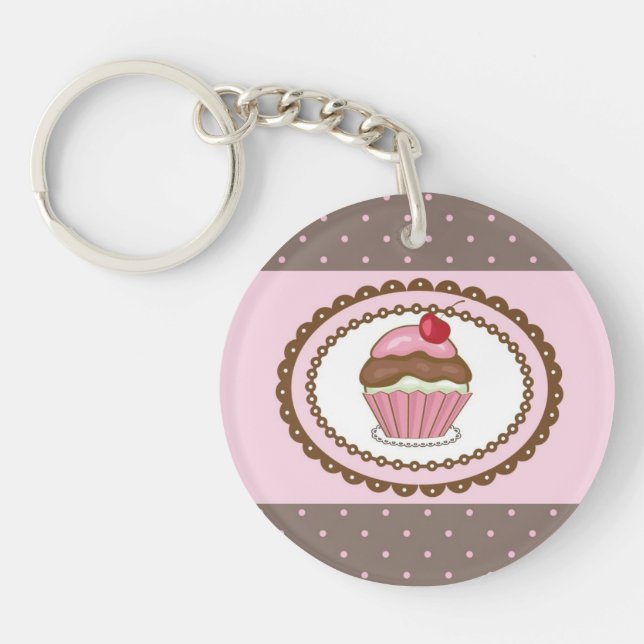 Birthday card with cupcake key ring (Front)