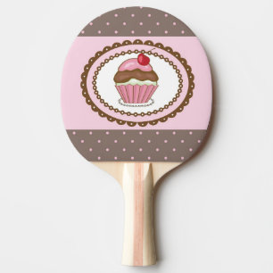 Birthday card with cupcake ping pong paddle