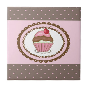 Birthday card with cupcake tile