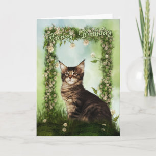 Birthday Card With Cute Cat