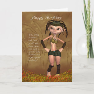 Birthday Card With Funky Elf - Modern Design Card