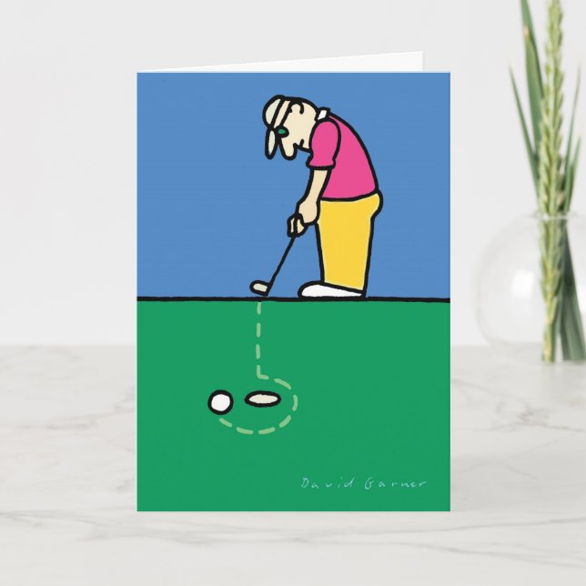 Birthday card with golfer illustration (Front)