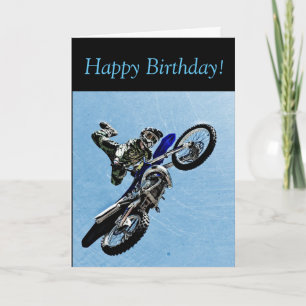 Birthday Card: With Guy doing MOTOCROSS Trick Card