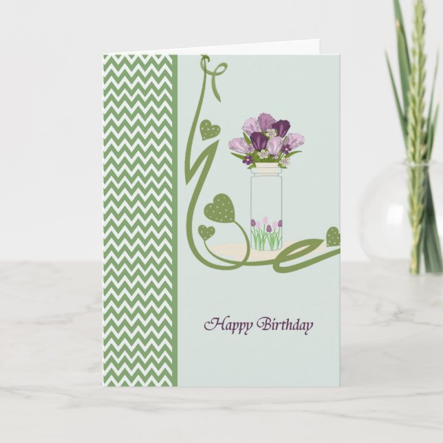 Birthday Card with Jar and Tulips (Front)