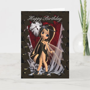 Birthday card with moonies gothic fairy's