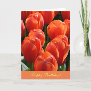 Birthday Card with Orange Tulips