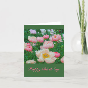 BIRTHDAY CARD WITH PASTEL-COLORED PEONIES
