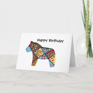 Birthday Card with patchwork horse