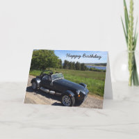Birthday card with sports car