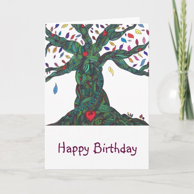Birthday card with tree (Front)