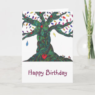 Birthday card with tree