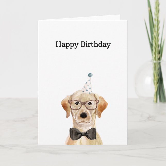 Birthday Card, Yellow Labrador Card (Front)