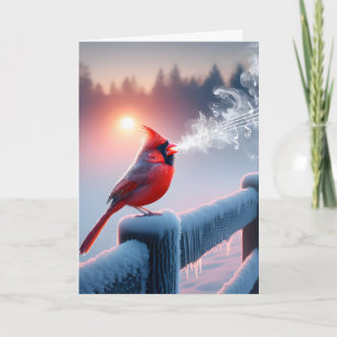 Birthday Cardinal Singing In Winter Card
