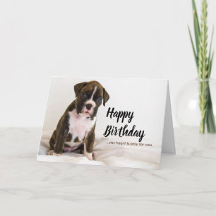 Birthday Cards Dogs - Boxer Dogs, Brindle Puppy