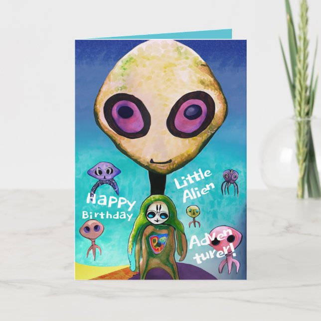 Birthday Cards for Kids Who Love The aliens most (Front)