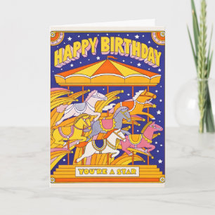 Birthday Carousel Letterpress Card
