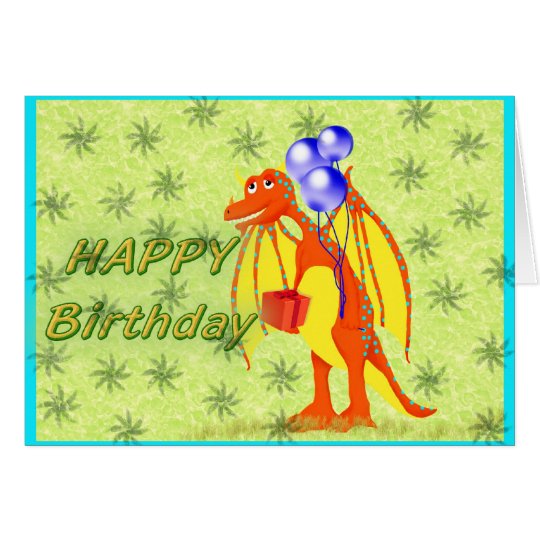 Birthday Cartoon Dragon Card