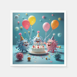 Birthday Cartoon Germ Party Fun Napkin