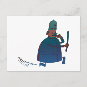 Birthday Cartoon Policeman Greeting Card