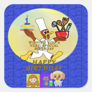 Birthday Cartoon Sticker