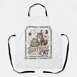 Birthday Cat Cat Birthday Age Vintage Vector Art S Apron