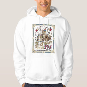 Birthday Cat Cat Birthday Age Vintage Vector Art S Hoodie