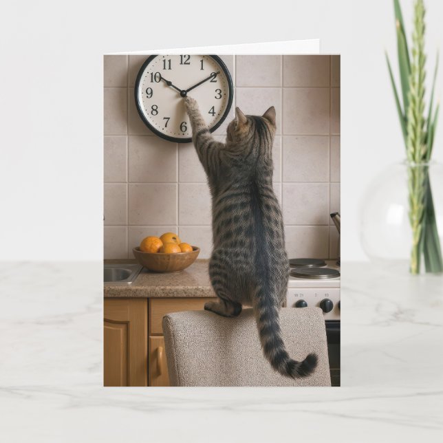 Birthday Cat for Getting Older Humor Card (Front)